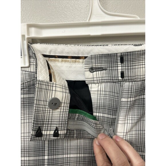 Express Women’s Y2K Editor Career clueless Black Plaid Flare pants office siren - Picture 4 of 6